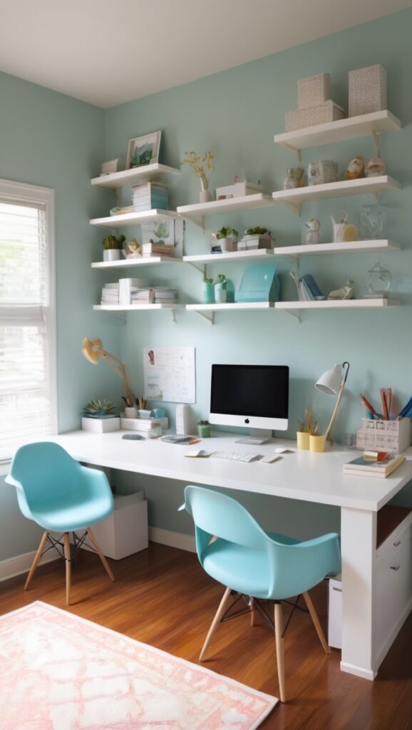 home office desk setup, work from home office, dual desk setup, home office organization, dual workstation