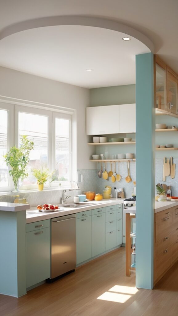 kitchen design, room divider ideas, modern partition, interior decoration, home improvement