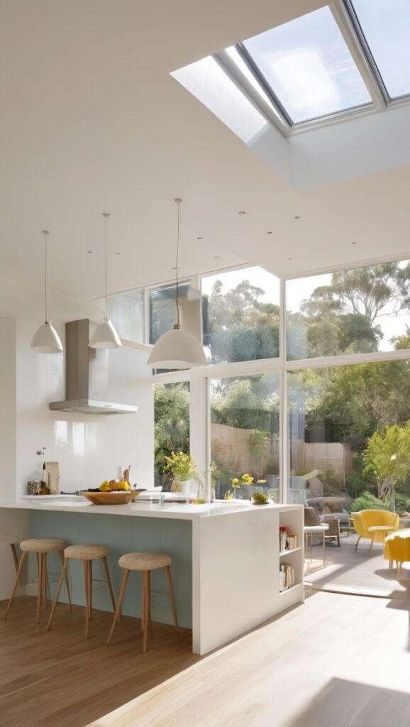 kitchen flooring options, kitchen island ideas, living room layout, kitchen lighting, dining room design