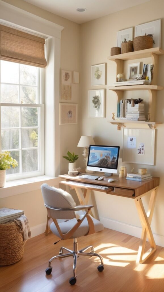 home office design, home office setup, small office space, office organization, home office furniture