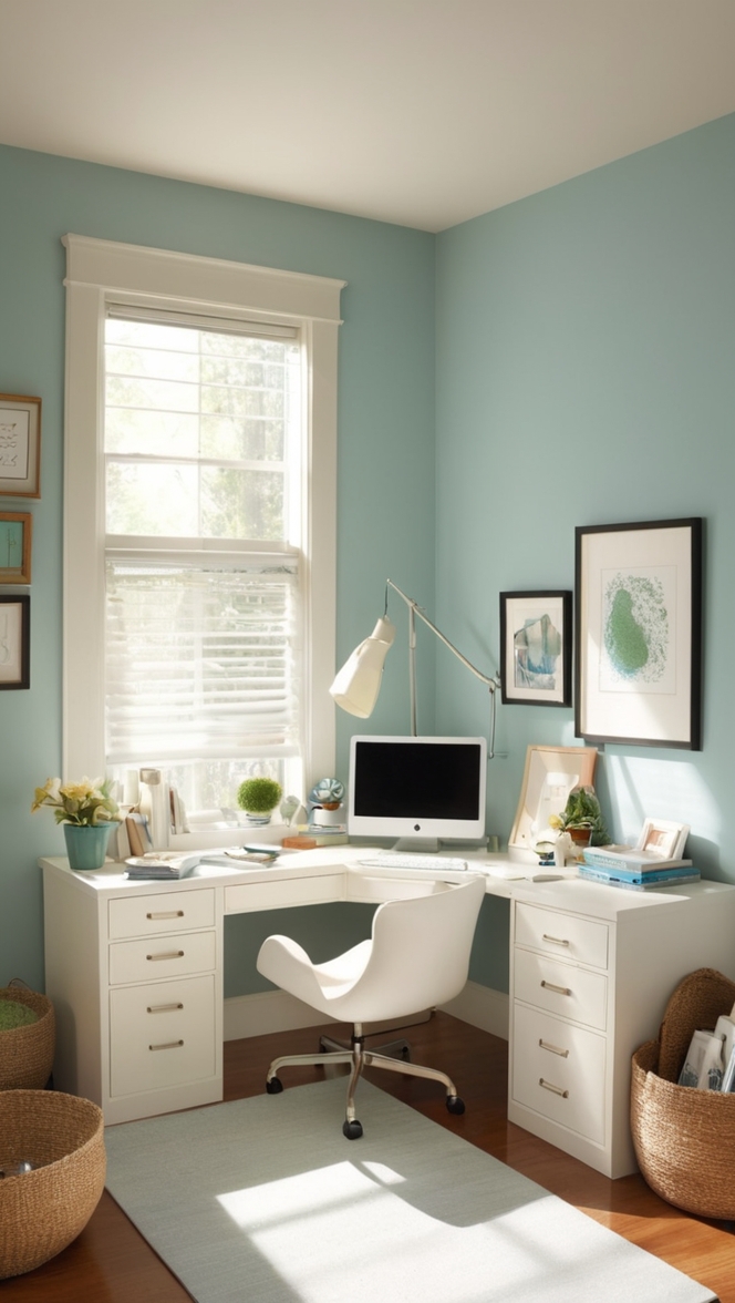 small home office, home office design, spare room ideas, office organization, work from home