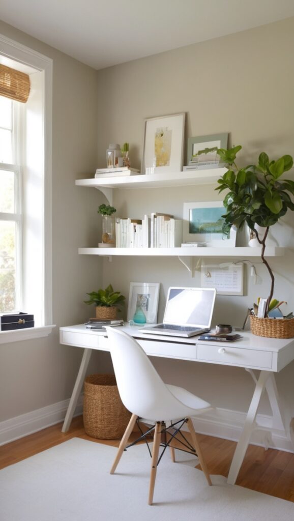 small home office, home office design, spare room ideas, office organization, work from home