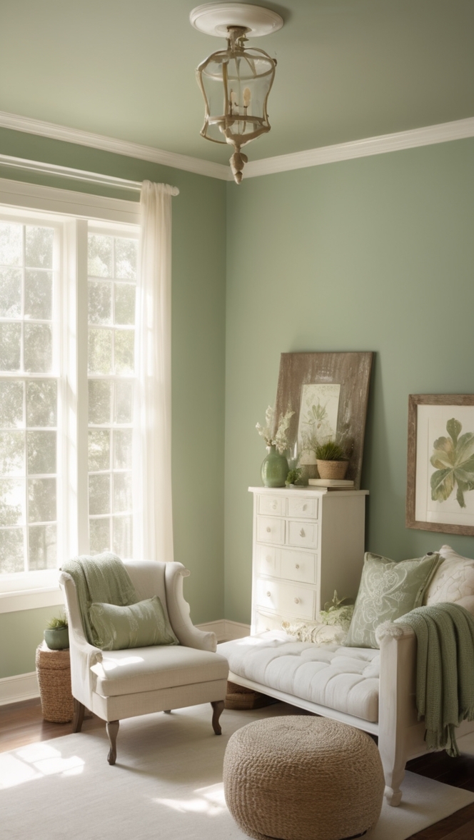 Sage green paint, 
Olive green paint, 
Moss green paint, 
Emerald green paint, 
Sage green wall décor