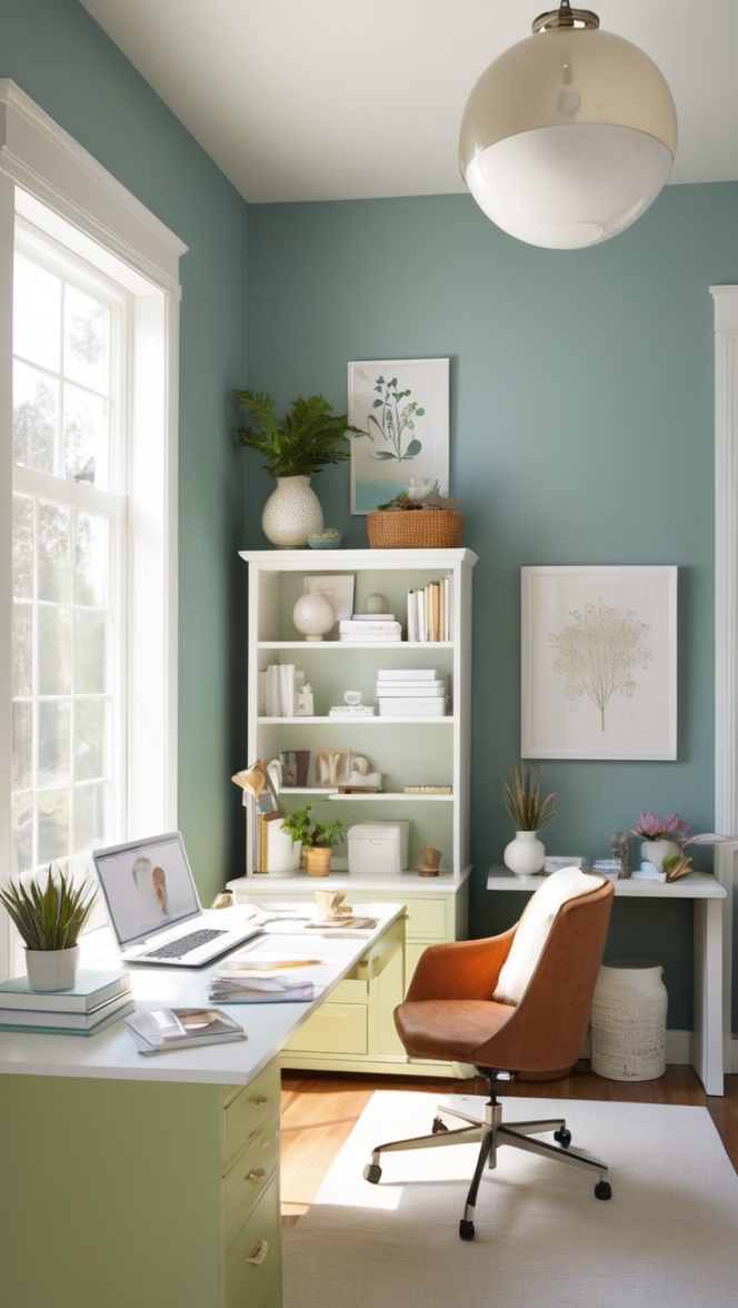 aesthetic home office, workspace design, modern office decor, chic workspace, stylish home office