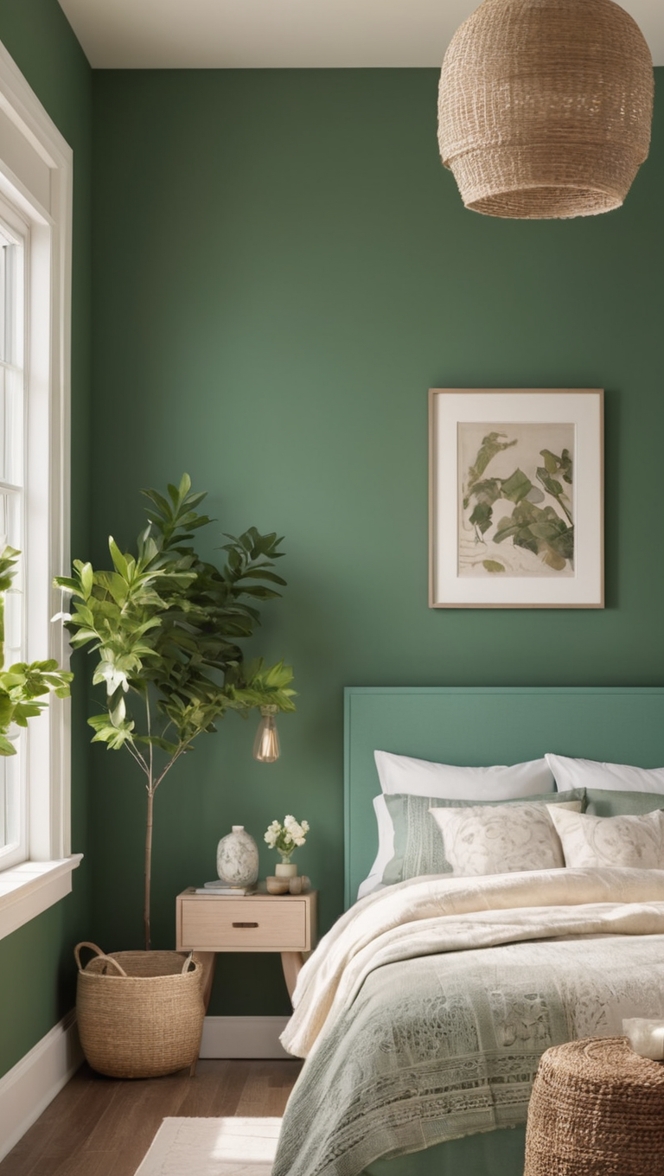 dark green bedroom decor, elegant dark green bedroom, luxurious dark green bedroom, chic dark green bedroom, modern dark green bedroom