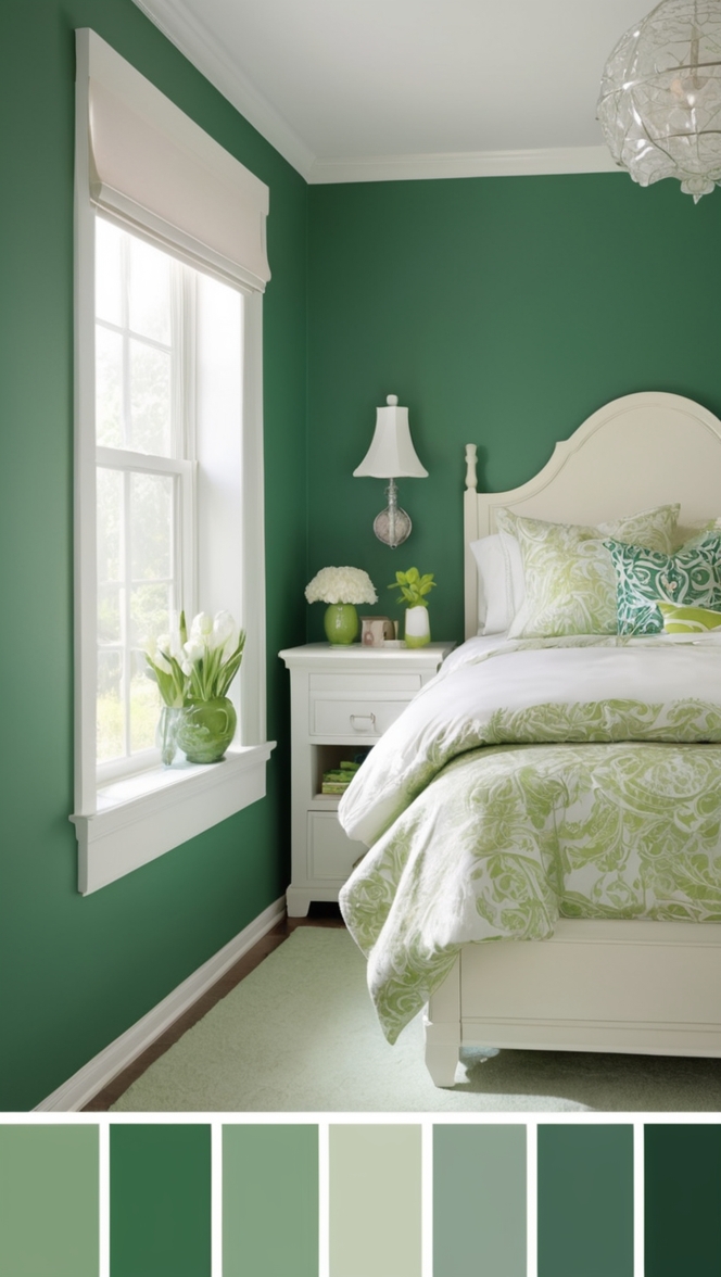 emerald green bedding, green velvet bed, green bedroom decor, emerald green curtains, green bedroom furniture