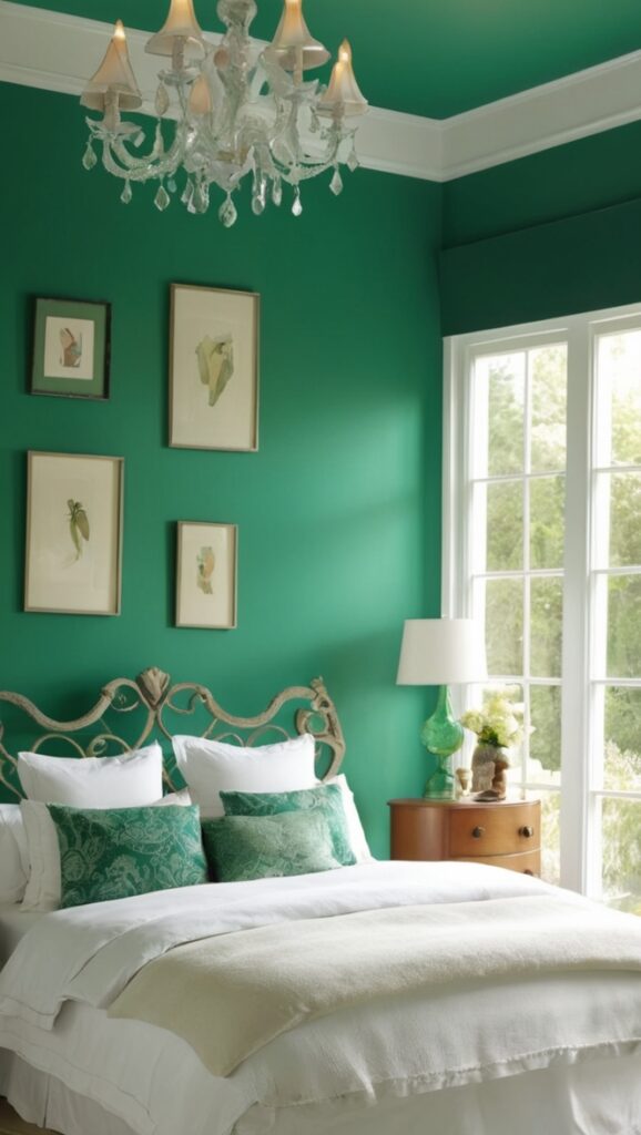 emerald green bedding, emerald green duvet cover, emerald green bedroom decor, emerald green velvet curtains, emerald green throw pillows