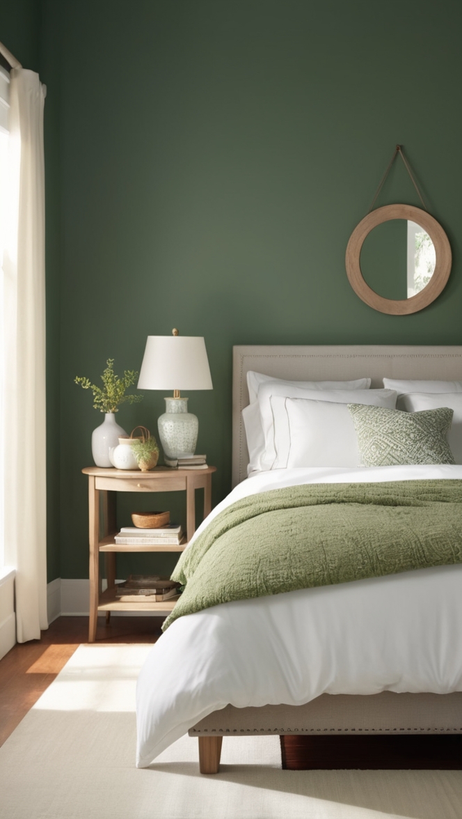 forest green paint, forest green decor, forest green bedding, forest green curtains, forest green wallpaper