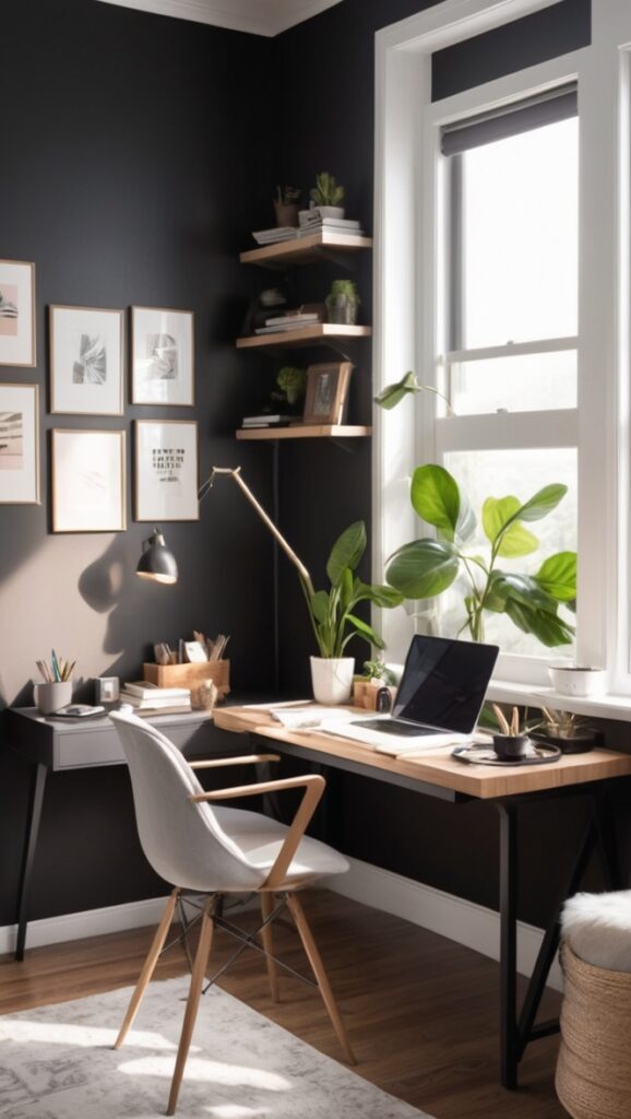 home office furniture, home office lighting, home office decor, office organization, modern home office