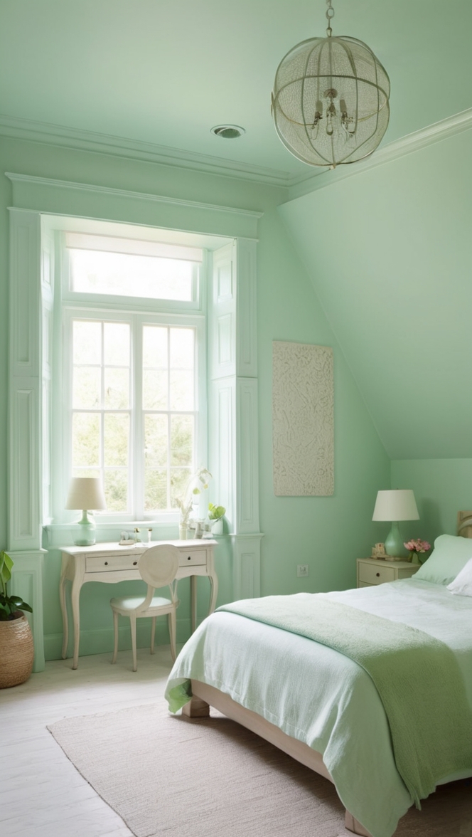 mint green bedding, mint green curtains, mint green decor, mint green wall art, mint green furniture 