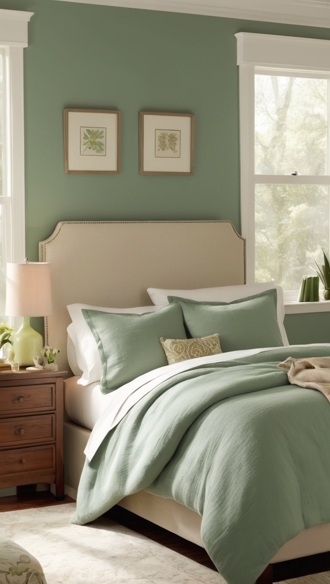 green bedroom decor, bedroom design ideas, moody bedroom colors, bedroom makeover, modern bedroom inspiration