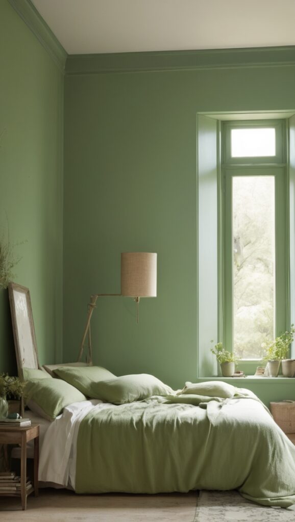 green bedroom decor, bedroom design ideas, moody bedroom colors, bedroom makeover, modern bedroom inspiration