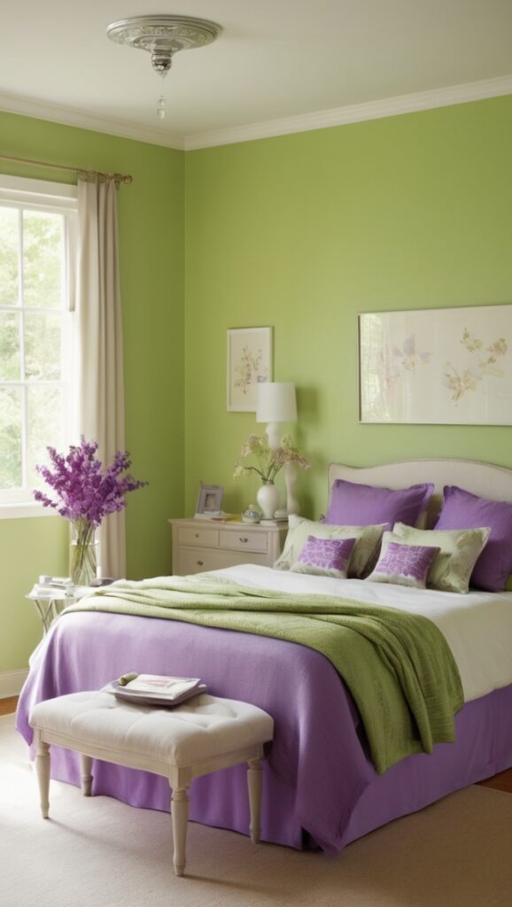 purple and green bedroom decor, modern purple and green bedroom, purple and green bedroom ideas, luxurious purple and green bedroom, elegant purple and green bedroom