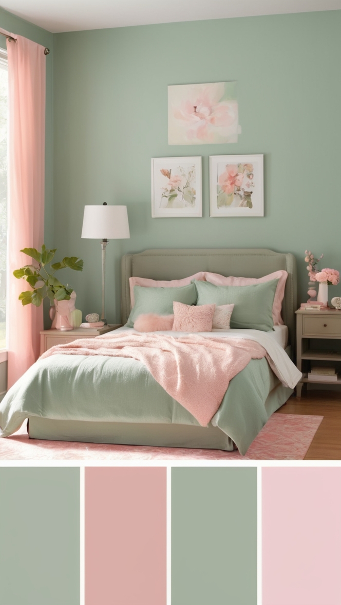 bedroom design ideas, 
home decor, 
wall art, 
bedroom makeover, 
color scheme