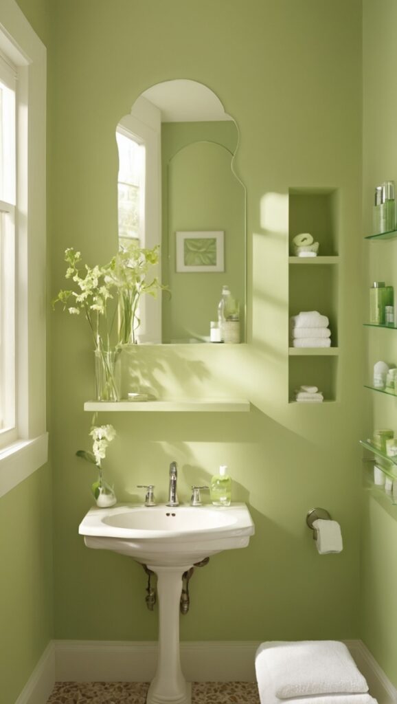bathroom remodel ideas, small bathroom design, bathroom renovation, green bathroom decor, bathroom update