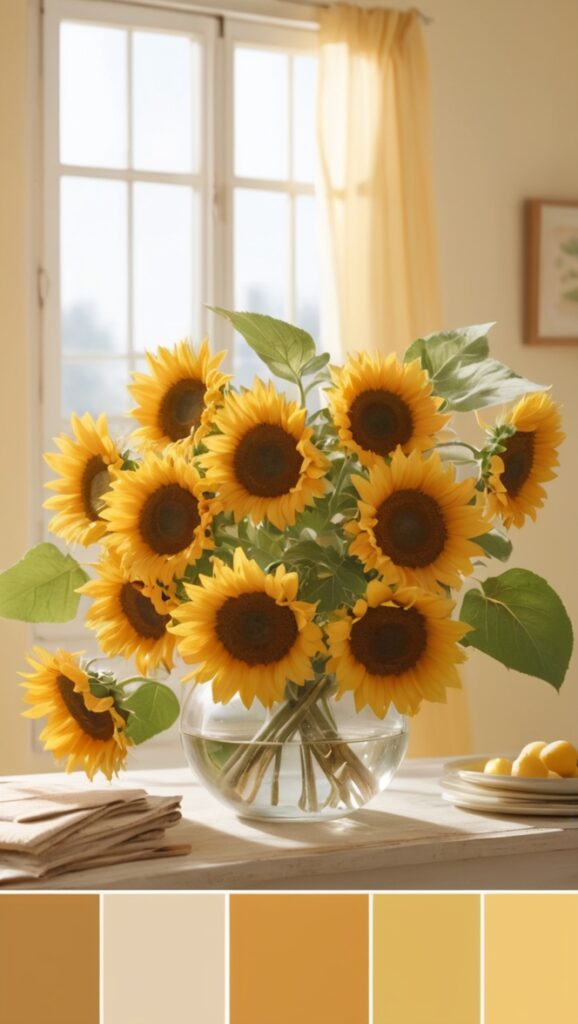 sunflower yellow, sunflower orange, sunflower gold, sunflower brown, sunflower green