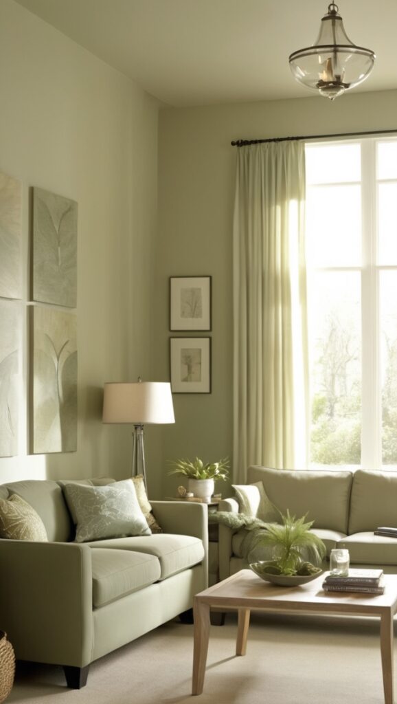 taupe living room decor, taupe and green living room, sage green living room decor, taupe green color scheme, taupe and sage green decor