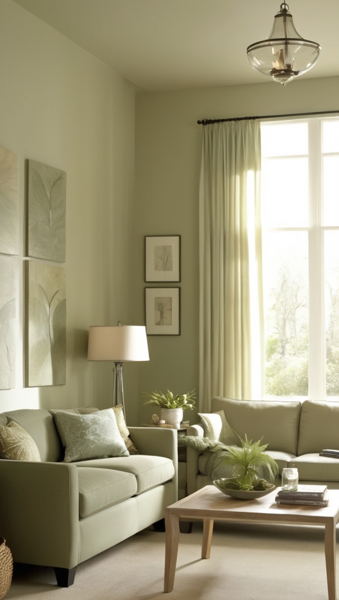 taupe living room decor, taupe and green living room, sage green living room decor, taupe green color scheme, taupe and sage green decor 