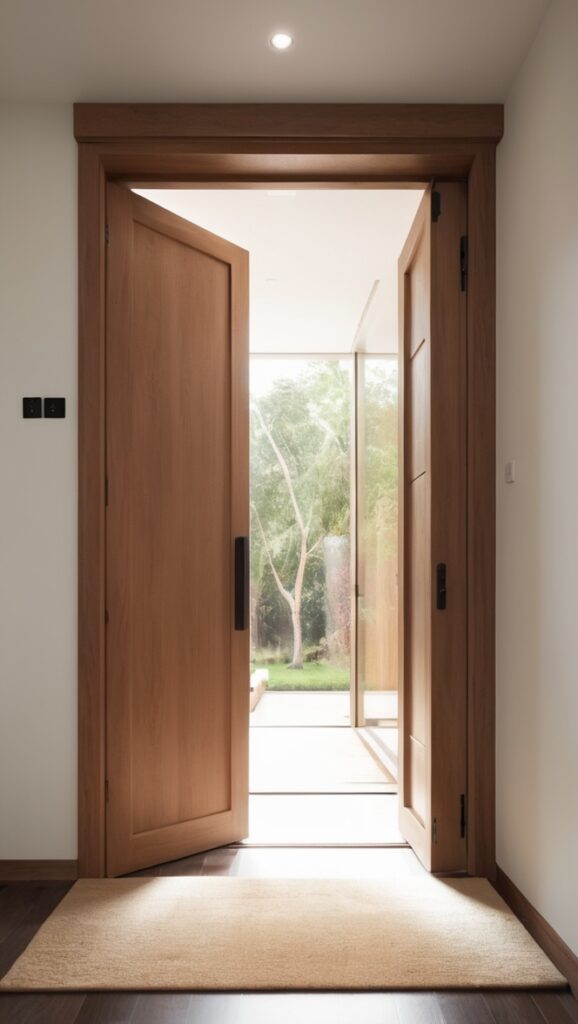 wooden front door, modern entrance door, designer entry door, contemporary entryway door, custom exterior door
