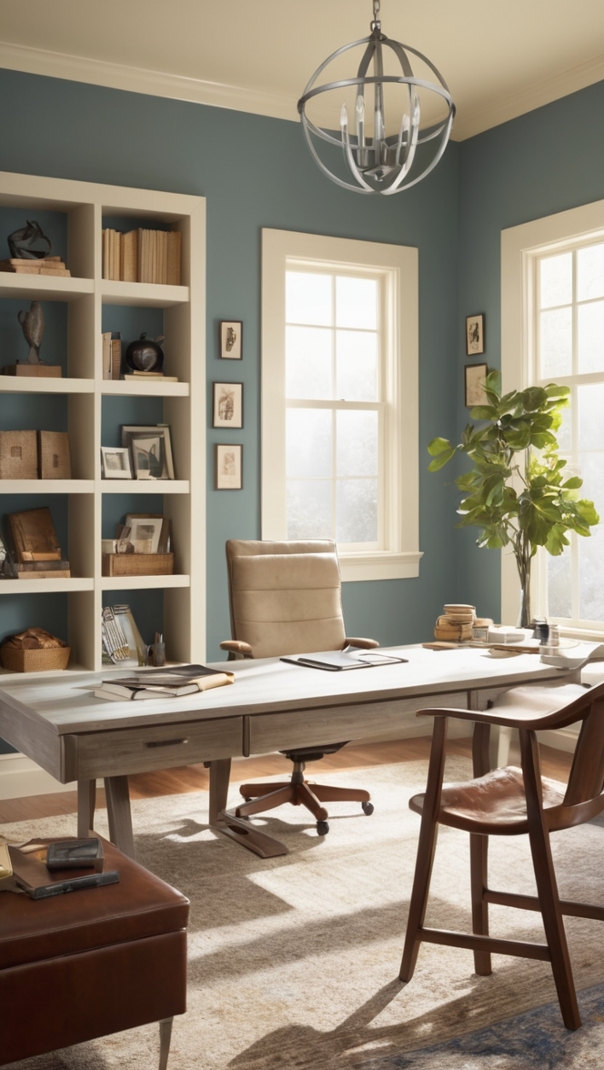 modern home office design, minimalist office decor, trendy office furniture, sleek office layout, stylish office accessories