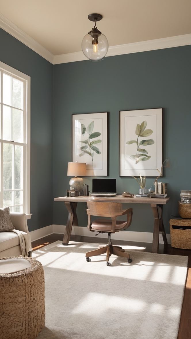 moody home office decor, masculine office design, home office ideas, dark office interior, masculine workspace design