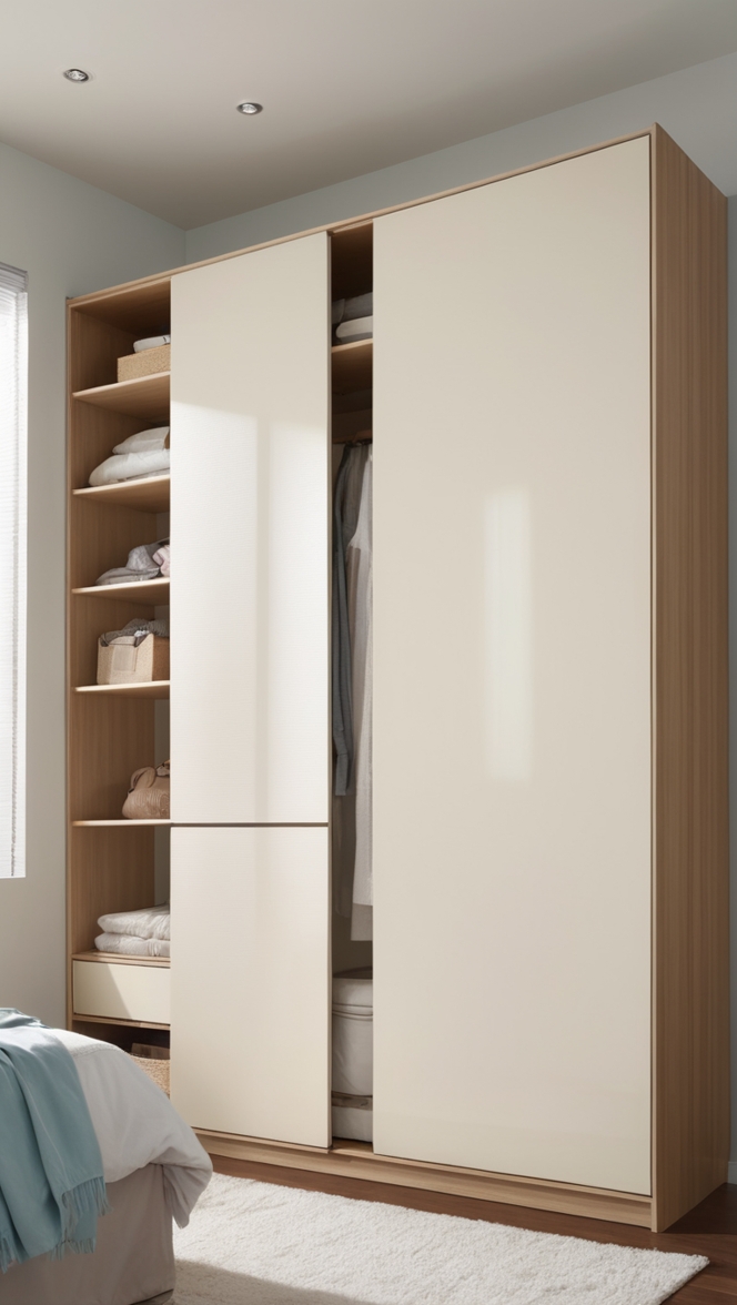 sliding wardrobe, laminate design, 2 door, wardrobe ideas, customized wardrobe