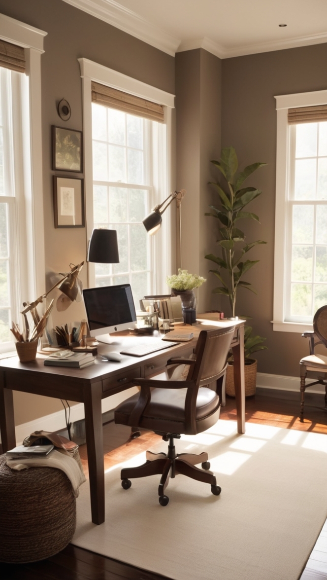 home office decor, stylish office furniture, modern desk accessories, masculine office design, executive office chair 