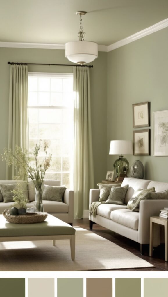 taupe green living room, taupe sage green decor, taupe green furniture, taupe sage green walls, taupe green color scheme