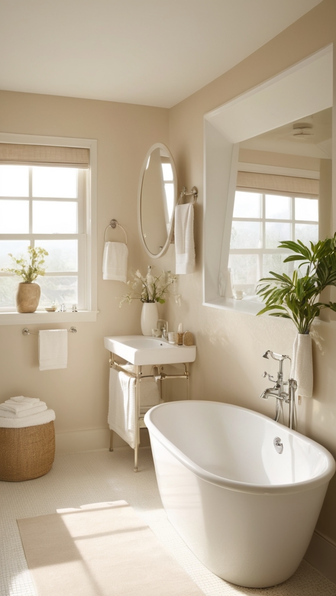 bathroom renovation, bathroom design ideas, bathroom decor, minimalist bathroom, neutral bathroom design