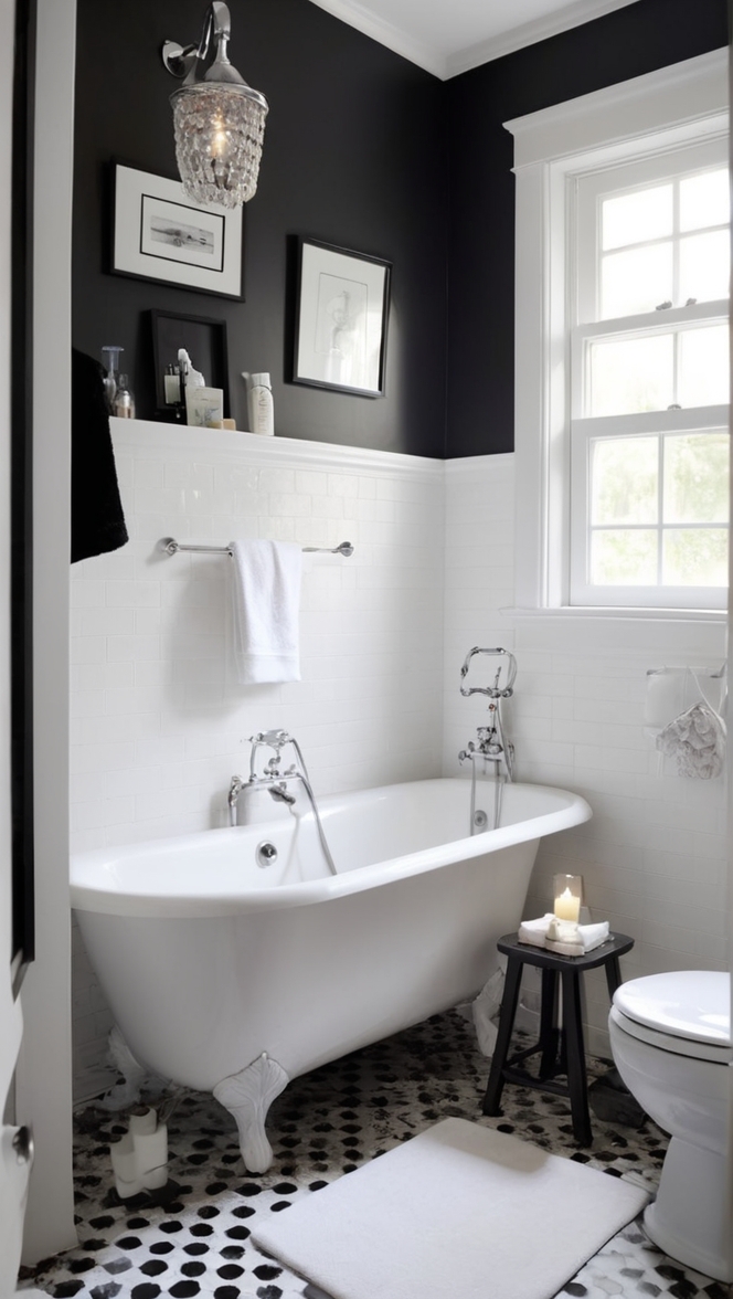 black and white bathroom ideas, black and white bathroom tiles, black and white bathroom accessories, black and white bathroom rugs, black and white bathroom designs