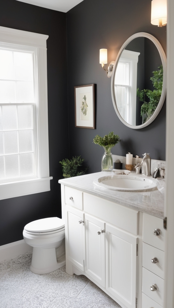 black bathroom design, modern black bathroom, black bathroom accessories, stylish black bathroom, elegant black bathroom