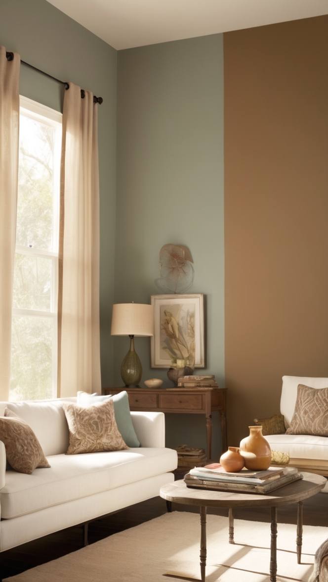 color palette living room, earth tone decor, natural color scheme, neutral home decor, cozy living room design