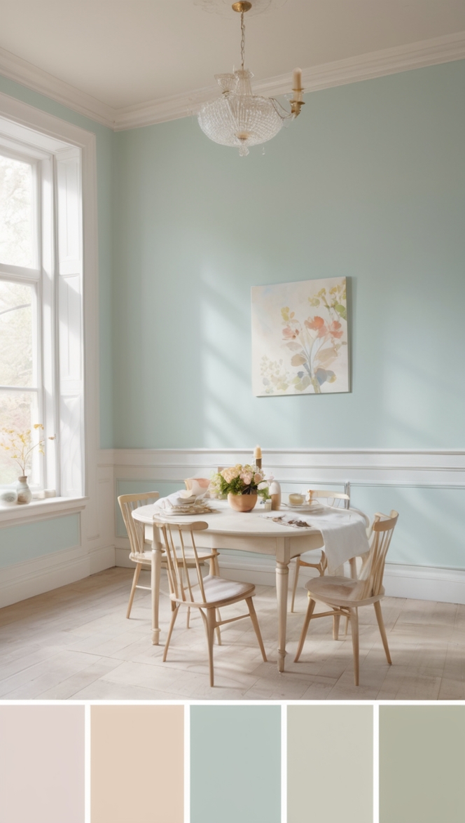 pastel color scheme, dreamy color palette, soft color palette, airy color scheme, whimsical color scheme 