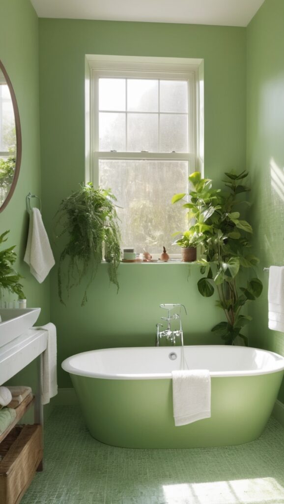 green bathroom design, eco-friendly bathroom ideas, sustainable bathroom decor, modern green bathroom, natural bathroom renovation