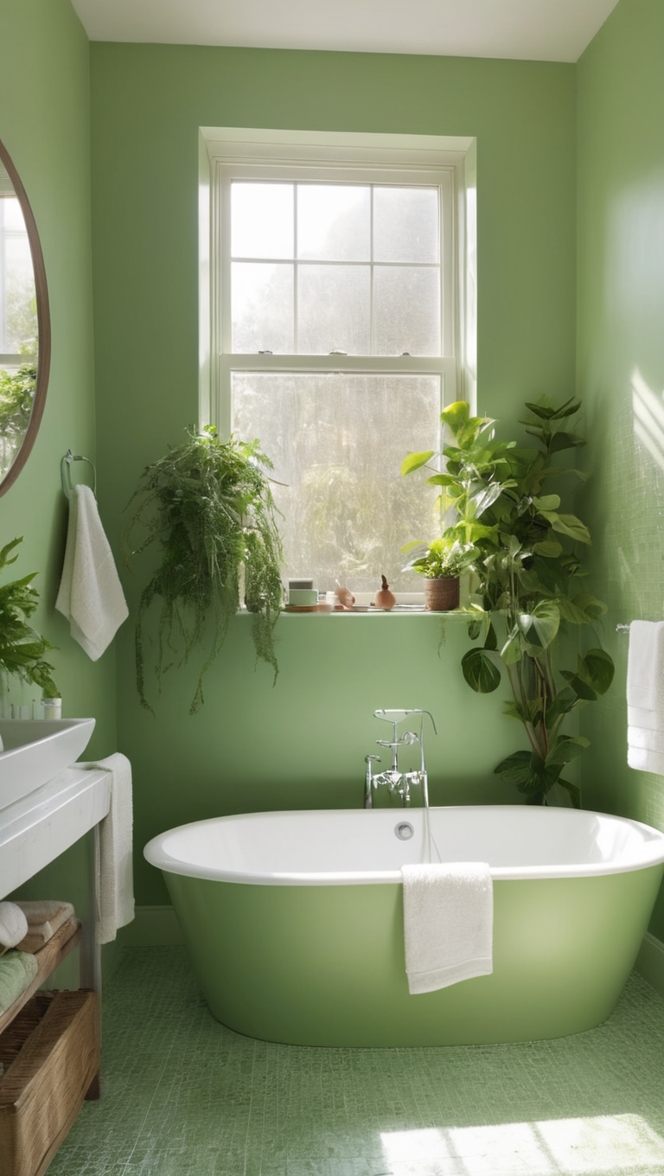 green bathroom design, eco-friendly bathroom ideas, sustainable bathroom decor, modern green bathroom, natural bathroom renovation 