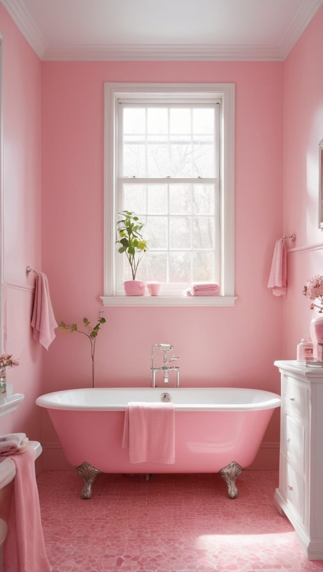 pink bathroom decor, elegant bathroom design, luxury bathroom accessories, spa inspired bathroom, chic bathroom renovation 