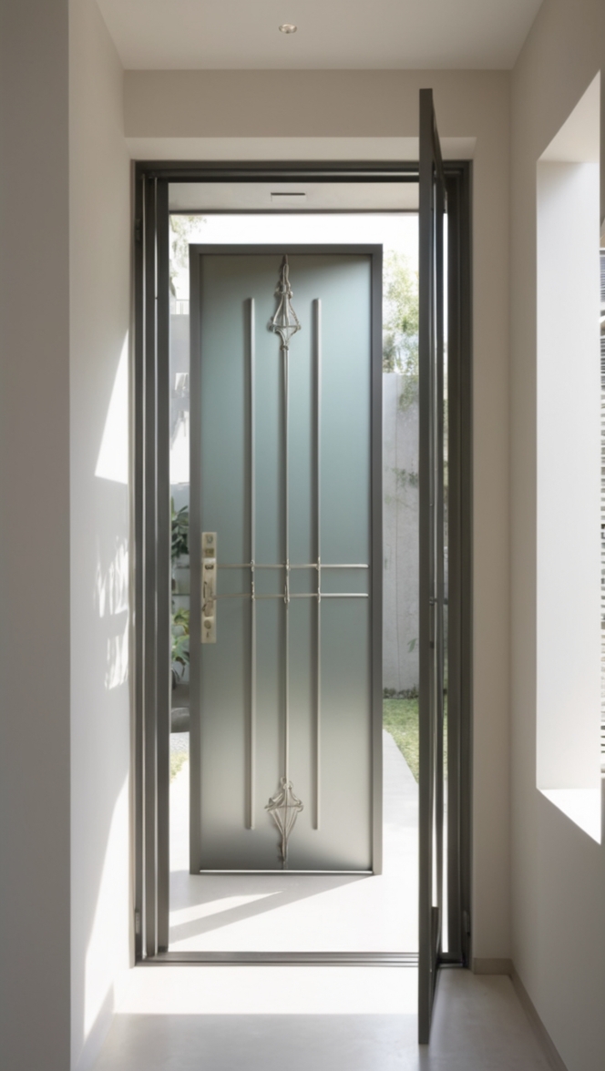 safety door design, entrance metal, security gate, heavy duty door, fortified entrance