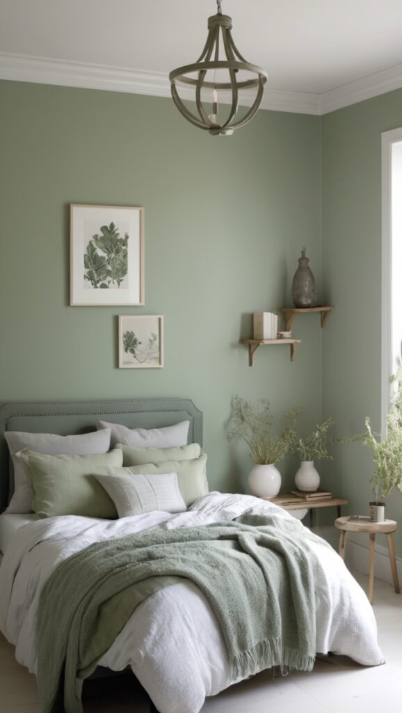 sage green bedroom decor, grey bedroom ideas, elegant bedroom design, modern bedroom inspiration, luxury interior design