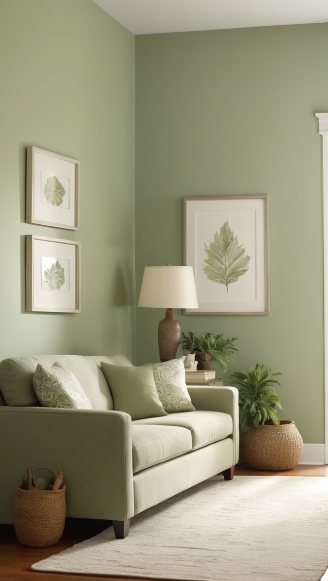 sage green sofa, sage green curtains, sage green walls, sage green furniture, sage green home decor
