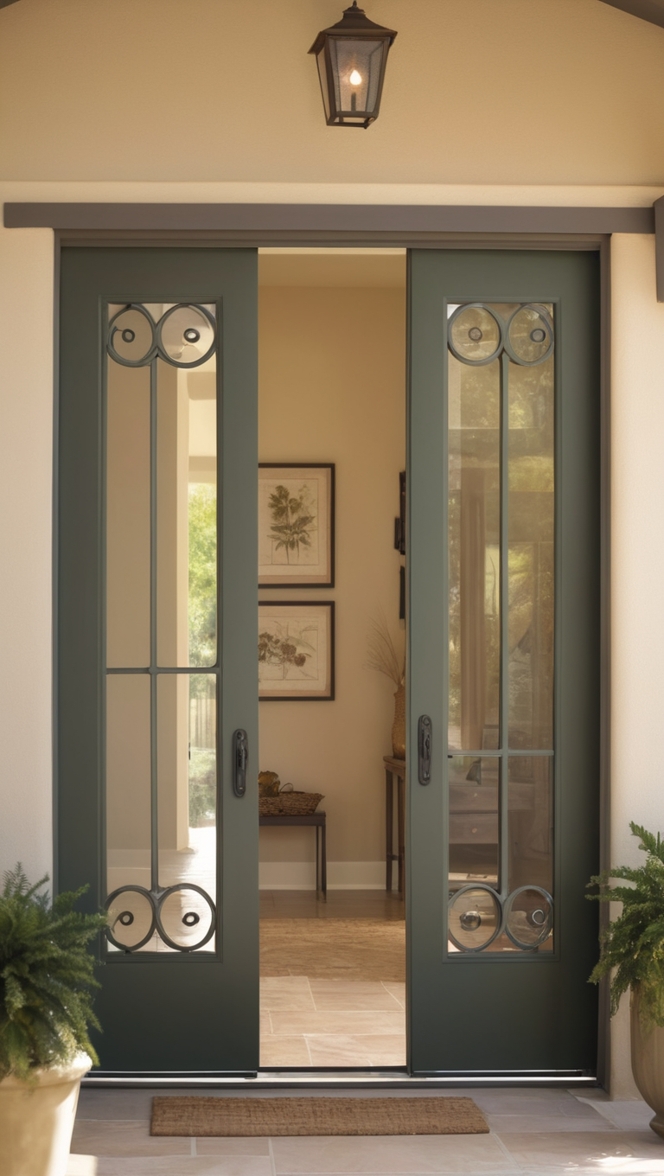 sliding iron door, iron door design, modern iron door, custom iron door, wrought iron door