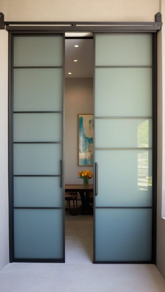 sliding iron door, iron door design, modern iron door, custom iron door, wrought iron door