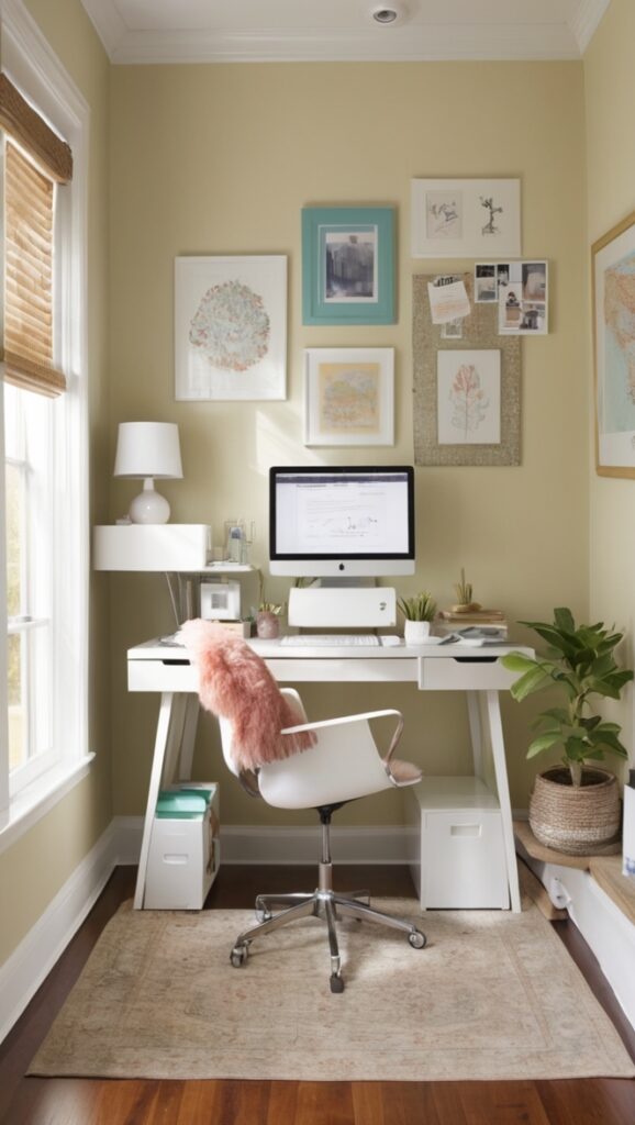 small office furniture, home office organization, desk space saving, office decor ideas, office design inspiration
