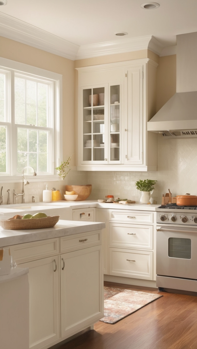 white kitchen cabinet, beige kitchen design, modern white kitchen, elegant beige kitchen, luxury white kitchen